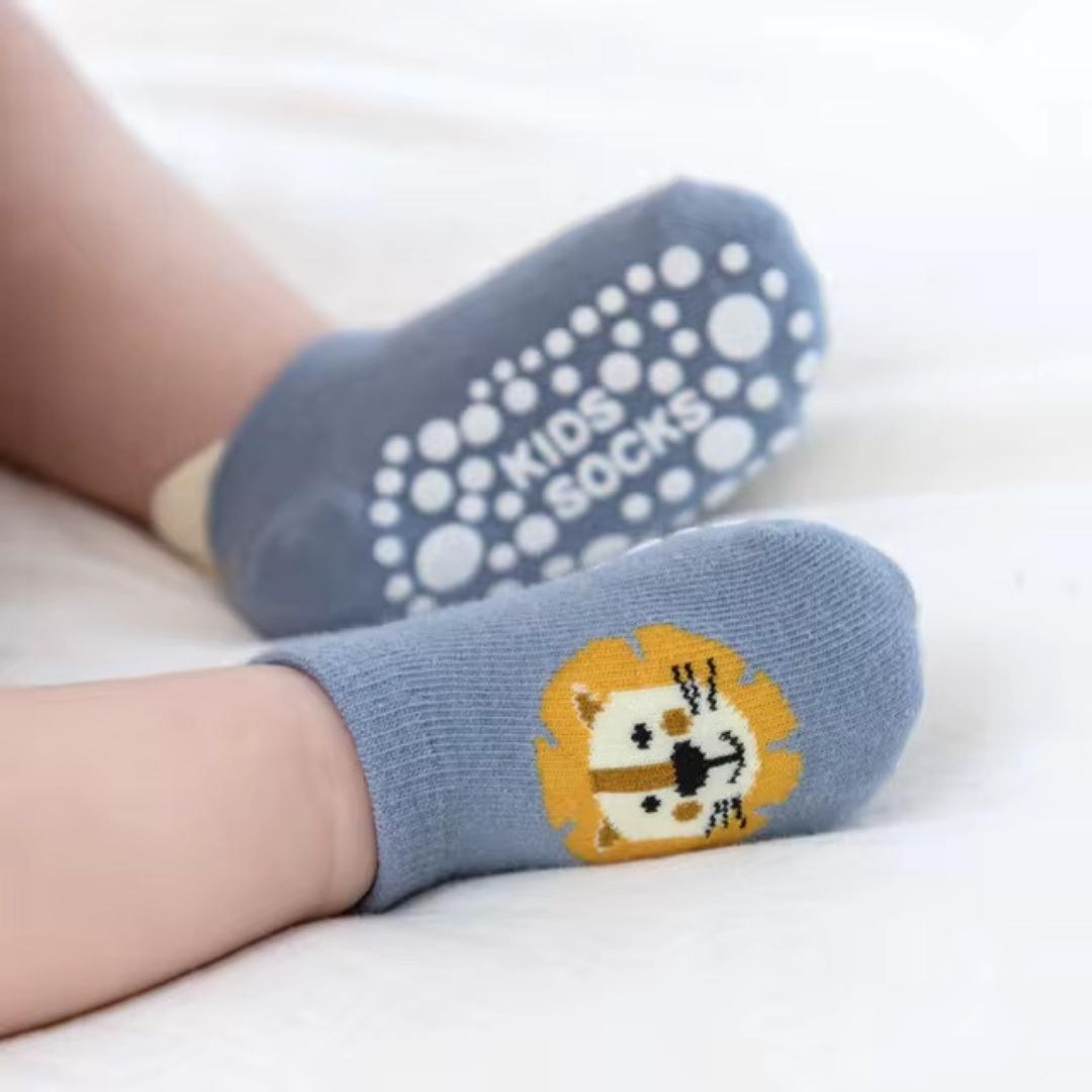 Baby Slipper Socks – Lion Pattern | Non-slip &amp; Cozy