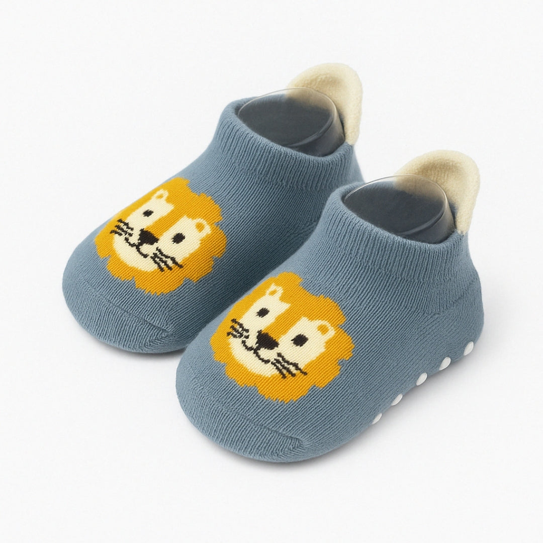 Baby Slipper Socks – Lion Pattern | Non-slip &amp; Cozy