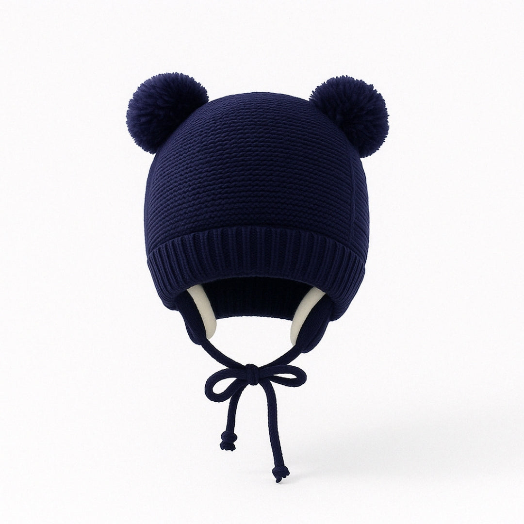 Knitted Baby Hat with Pom-Poms – Warmth &amp; Softness for Winter